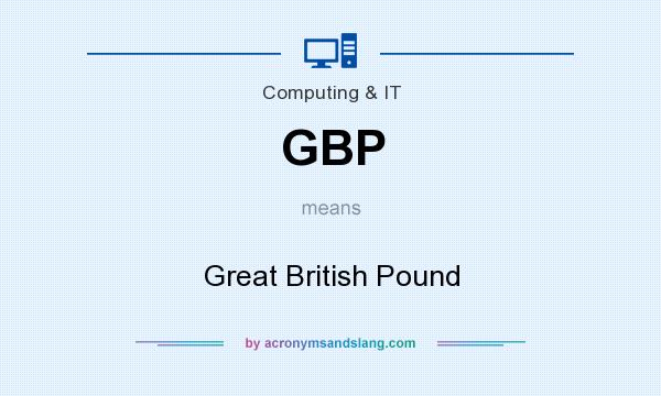 What does GBP mean? It stands for Great British Pound