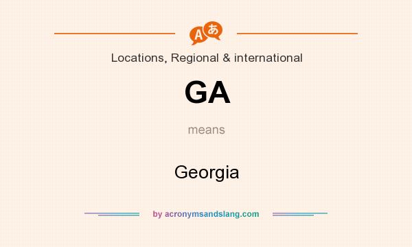 What does GA mean? It stands for Georgia