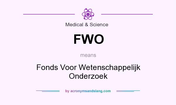 What does FWO mean? It stands for Fonds Voor Wetenschappelijk Onderzoek