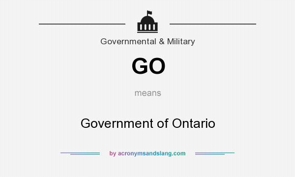 What does GO mean? It stands for Government of Ontario