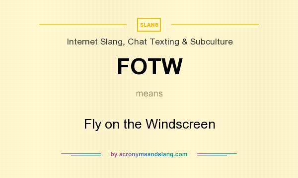 What does FOTW mean? It stands for Fly on the Windscreen