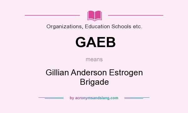 What does GAEB mean? It stands for Gillian Anderson Estrogen Brigade