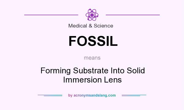 What does FOSSIL mean? It stands for Forming Substrate Into Solid Immersion Lens