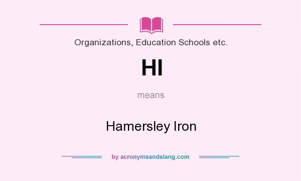 What does HI mean? It stands for Hamersley Iron