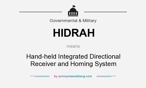 What does HIDRAH mean? It stands for Hand-held Integrated Directional Receiver and Homing System