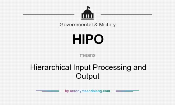 What does HIPO mean? It stands for Hierarchical Input Processing and Output