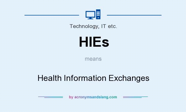 What does HIEs mean? It stands for Health Information Exchanges