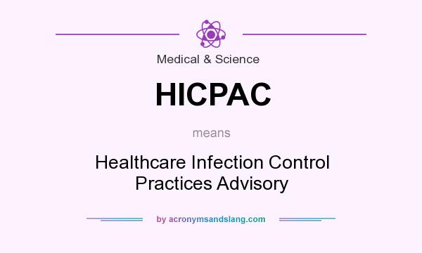 What does HICPAC mean? It stands for Healthcare Infection Control Practices Advisory