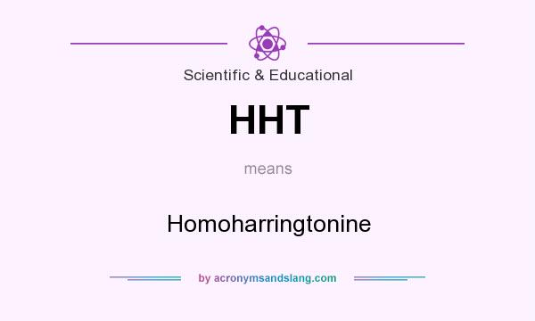 What does HHT mean? It stands for Homoharringtonine
