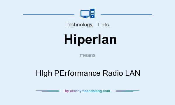What does Hiperlan mean? It stands for HIgh PErformance Radio LAN