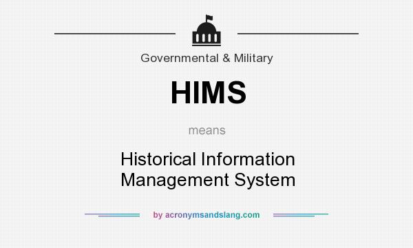 What does HIMS mean? It stands for Historical Information Management System