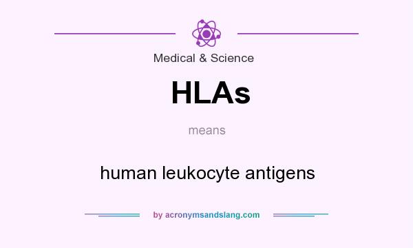 What does HLAs mean? It stands for human leukocyte antigens