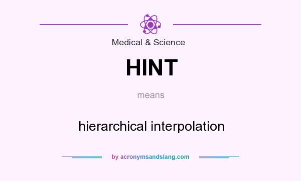 What does HINT mean? It stands for hierarchical interpolation