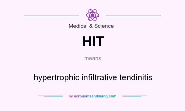 What does HIT mean? It stands for hypertrophic infiltrative tendinitis