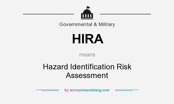 What does HIRA mean? It stands for Hazard Identification Risk Assessment