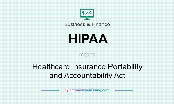 What does HIPAA mean? It stands for Healthcare Insurance Portability and Accountability Act