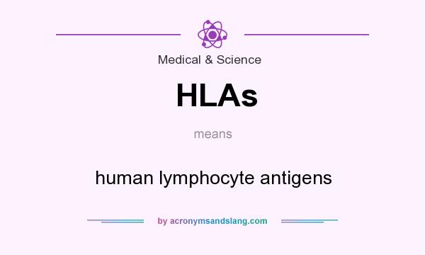 What does HLAs mean? It stands for human lymphocyte antigens