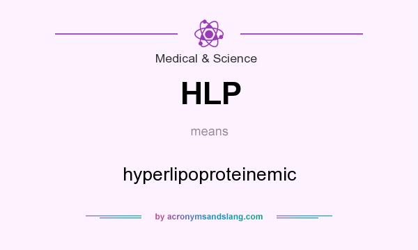 What does HLP mean? It stands for hyperlipoproteinemic