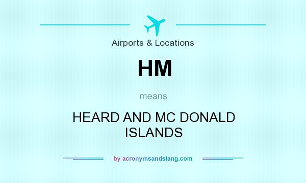 What does HM mean? It stands for HEARD AND MC DONALD ISLANDS