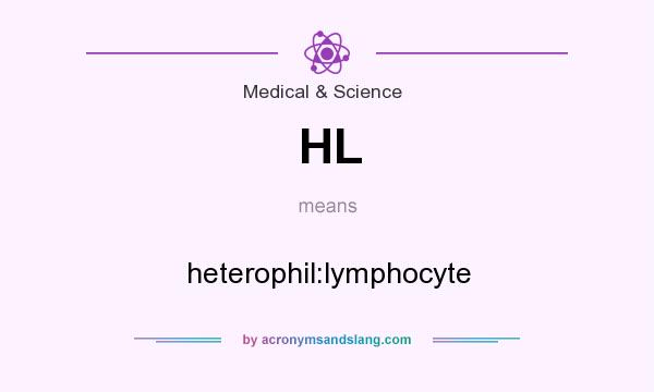 What does HL mean? It stands for heterophil:lymphocyte