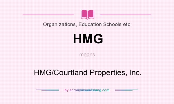 What does HMG mean? It stands for HMG/Courtland Properties, Inc.