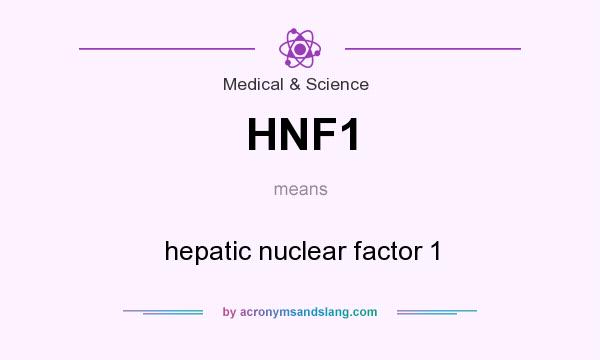 What does HNF1 mean? It stands for hepatic nuclear factor 1