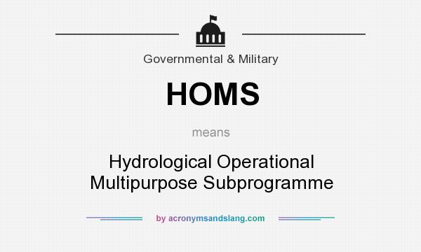What does HOMS mean? It stands for Hydrological Operational Multipurpose Subprogramme