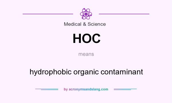 What does HOC mean? It stands for hydrophobic organic contaminant