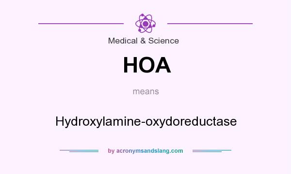 What does HOA mean? It stands for Hydroxylamine-oxydoreductase