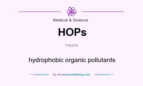 What does HOPs mean? It stands for hydrophobic organic pollutants