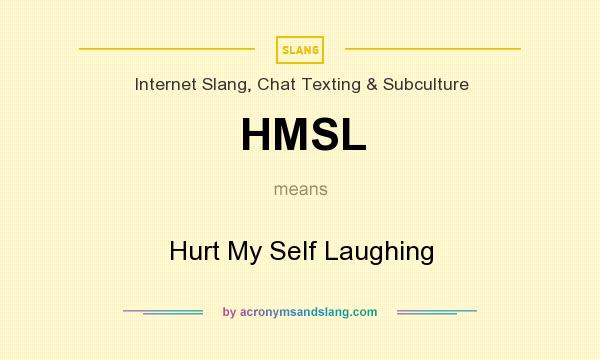 What does HMSL mean? It stands for Hurt My Self Laughing