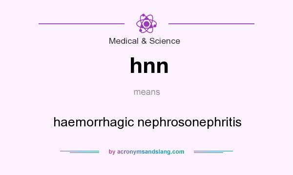 What does hnn mean? It stands for haemorrhagic nephrosonephritis