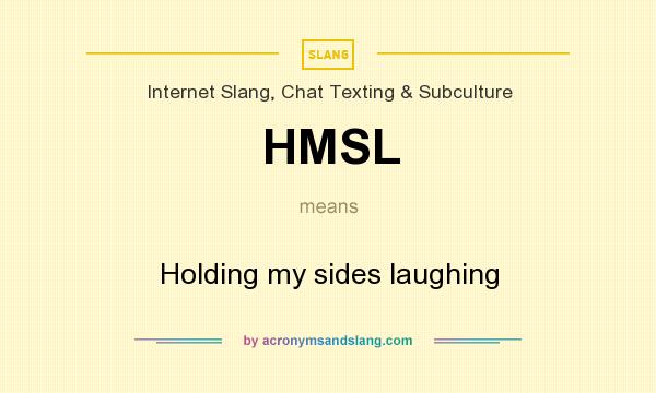 What does HMSL mean? It stands for Holding my sides laughing