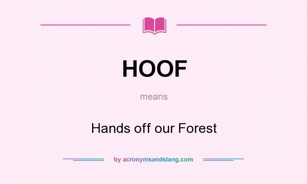 What does HOOF mean? It stands for Hands off our Forest