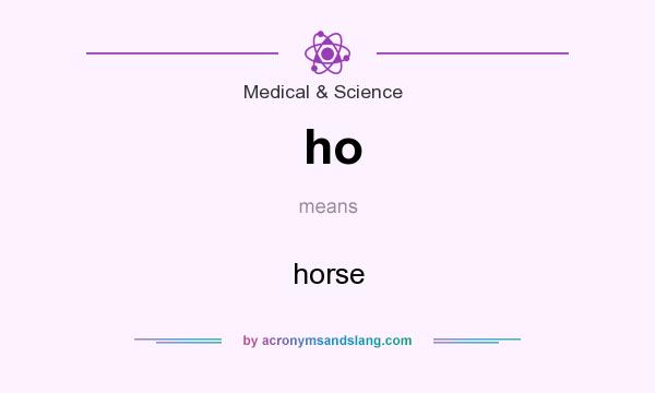 What does ho mean? It stands for horse