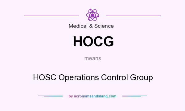 What does HOCG mean? It stands for HOSC Operations Control Group
