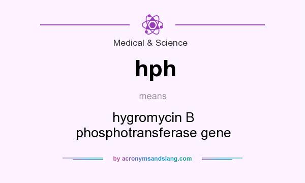 What does hph mean? It stands for hygromycin B phosphotransferase gene