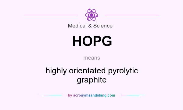 What does HOPG mean? It stands for highly orientated pyrolytic graphite