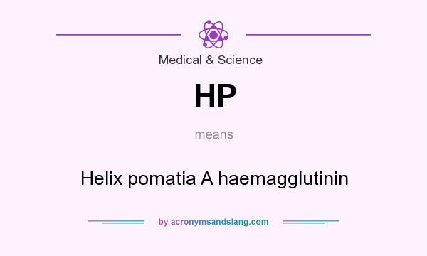 What does HP mean? It stands for Helix pomatia A haemagglutinin
