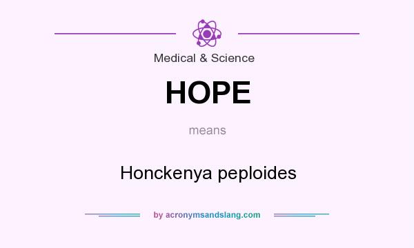 What does HOPE mean? It stands for Honckenya peploides