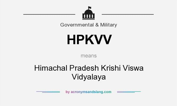 What does HPKVV mean? It stands for Himachal Pradesh Krishi Viswa Vidyalaya