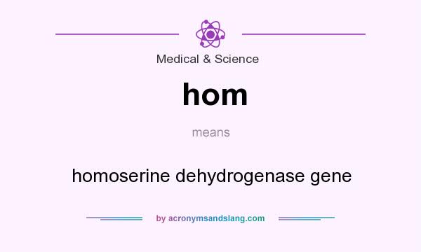 What does hom mean? It stands for homoserine dehydrogenase gene