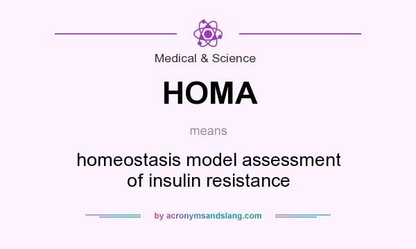 What does HOMA mean? It stands for homeostasis model assessment of insulin resistance