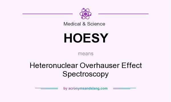 What does HOESY mean? It stands for Heteronuclear Overhauser Effect Spectroscopy