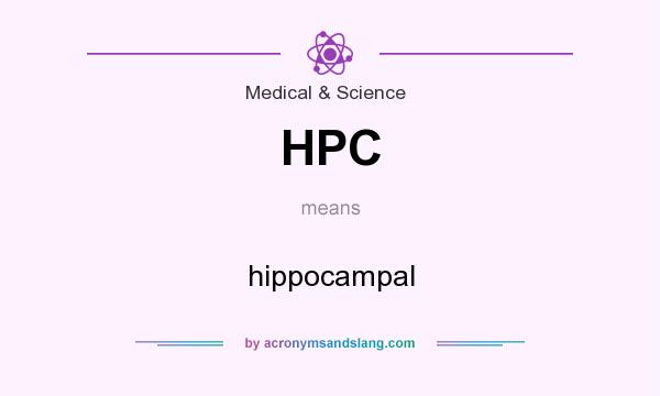 What does HPC mean? It stands for hippocampal