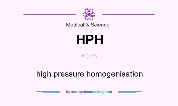 What does HPH mean? It stands for high pressure homogenisation