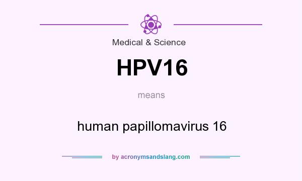 What does HPV16 mean? It stands for human papillomavirus 16