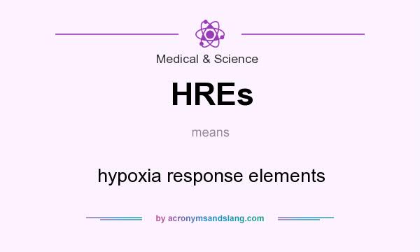 What does HREs mean? It stands for hypoxia response elements