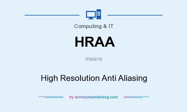 What does HRAA mean? It stands for High Resolution Anti Aliasing