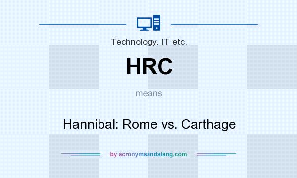 What does HRC mean? It stands for Hannibal: Rome vs. Carthage